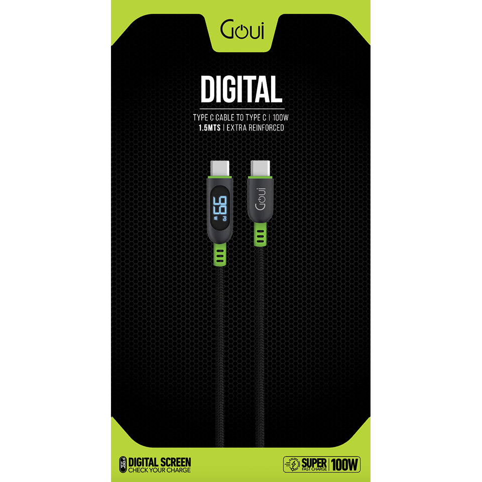Goui Digital Cable C-C 100W - Black, 1.5mts