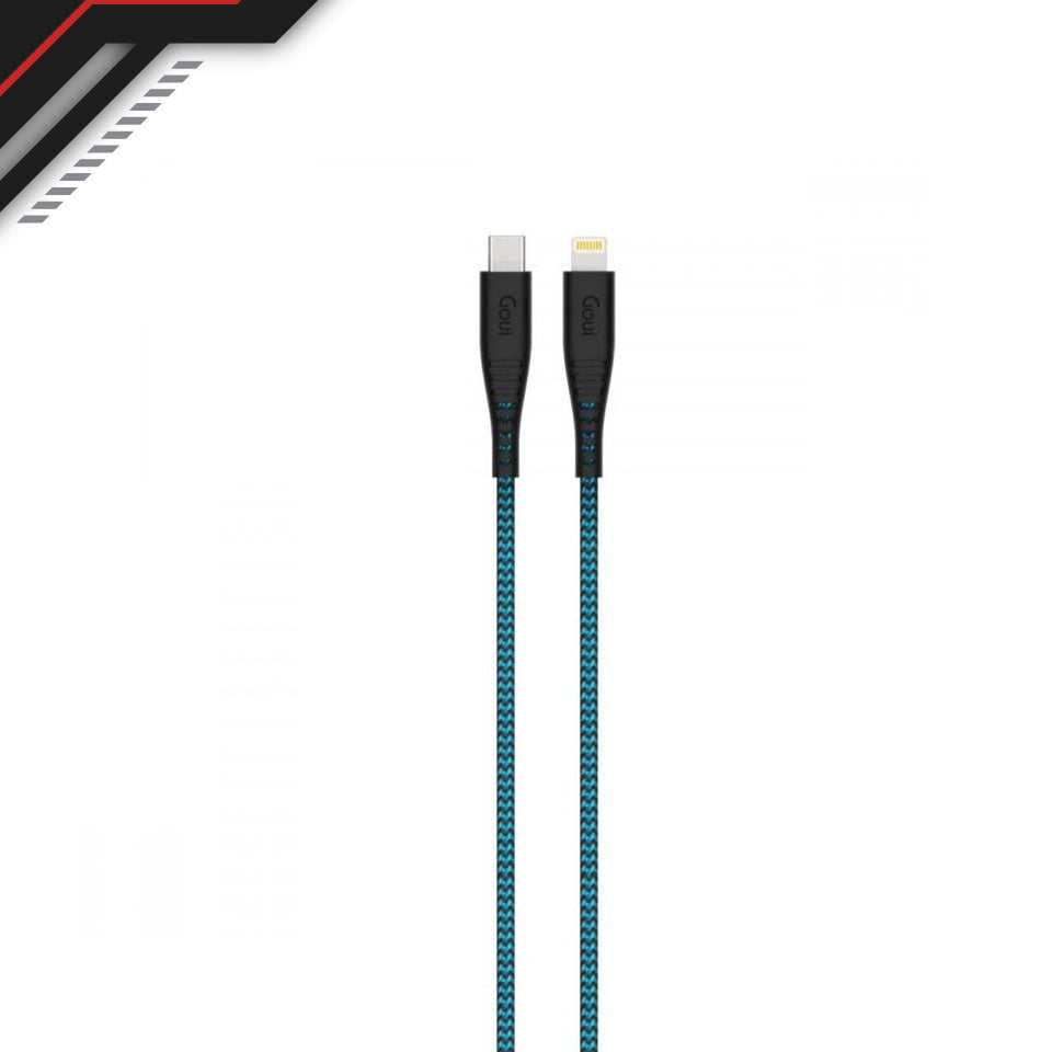 Goui FLEX USB C to Lightning Cable (PD-C94) 1.5mtr Black/Light Blue