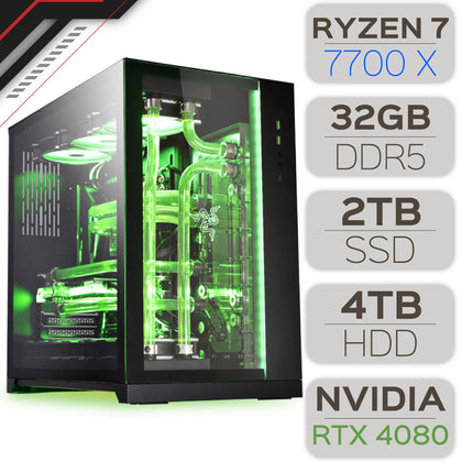 PC WORKSTATION AMD RYZEN 7 7700X, 32 GB de Ram DDR5, 2TB SSD M.2 NVMe, Disque HDD 4TB, NVIDIA RTX 4080 16GB