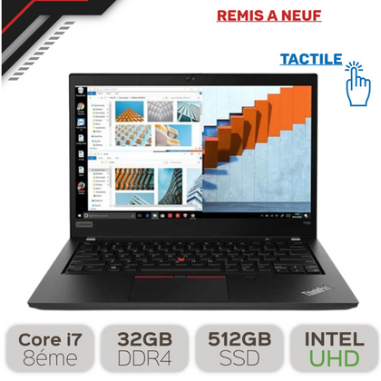 Lenovo ThinkPad T490S Core i7-8ème Gen, 32Go de RAM DDR4, 512GB SSD, Windows 10 Pro Tactile [Remis à Neuf]