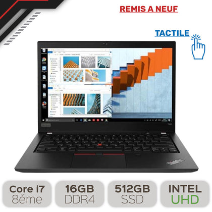 Lenovo ThinkPad T490 Core i7-8ème Gen, 16Go de RAM DDR4, 512GB SSD, Windows 10 Pro Tactile [Remis à Neuf]