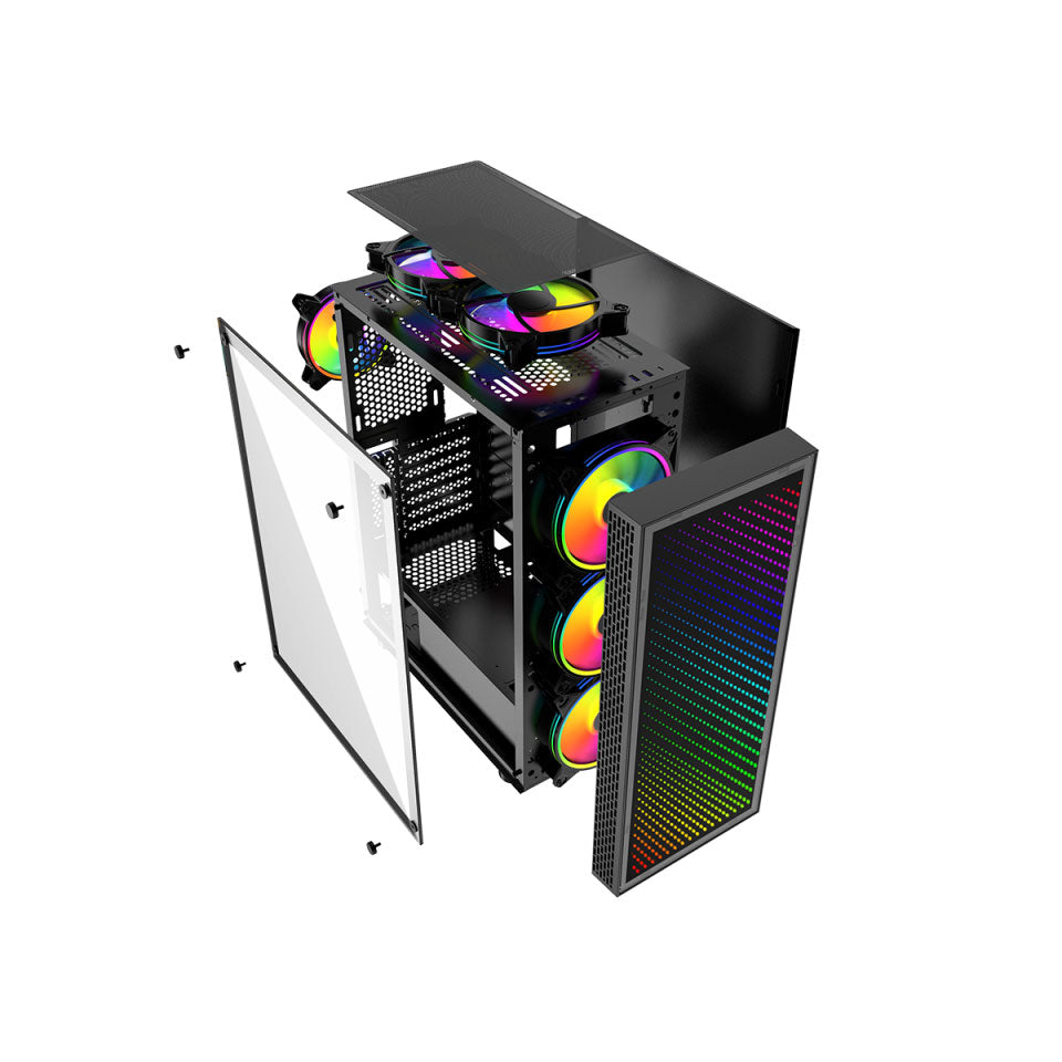 Boitier Gamer ICELIL AX1 avec 4 Fans RGB et Panneau LED RGB –