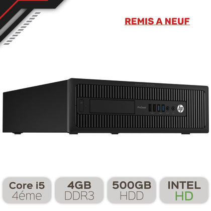 Hp ProDesk 600 G1 SFF Core i5-4éme / 4GB DDR3 / 500GB HDD [REMIS A NEUF]