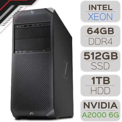 HP Workstation Z6 G4 Intel Core Xeon 4210, 64GB DDR4, 512GB SSD + 1TB HDD, NVIDIA QUADRO A2000 6G, Windows 10 Pro