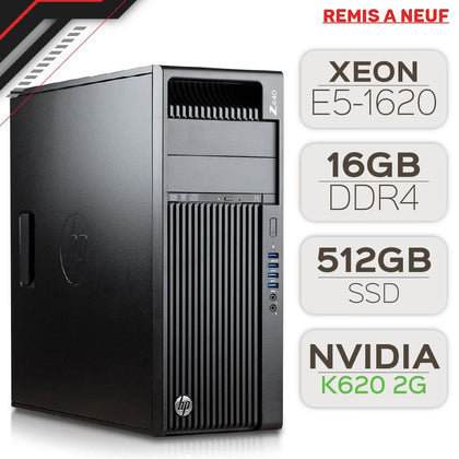 HP Workstation Z440 Intel Core Xeon E5-1620 v3 / 16GB DDR4 / 512GB SSD / NVIDIA QUADRO K620 (Remsi à neuf)