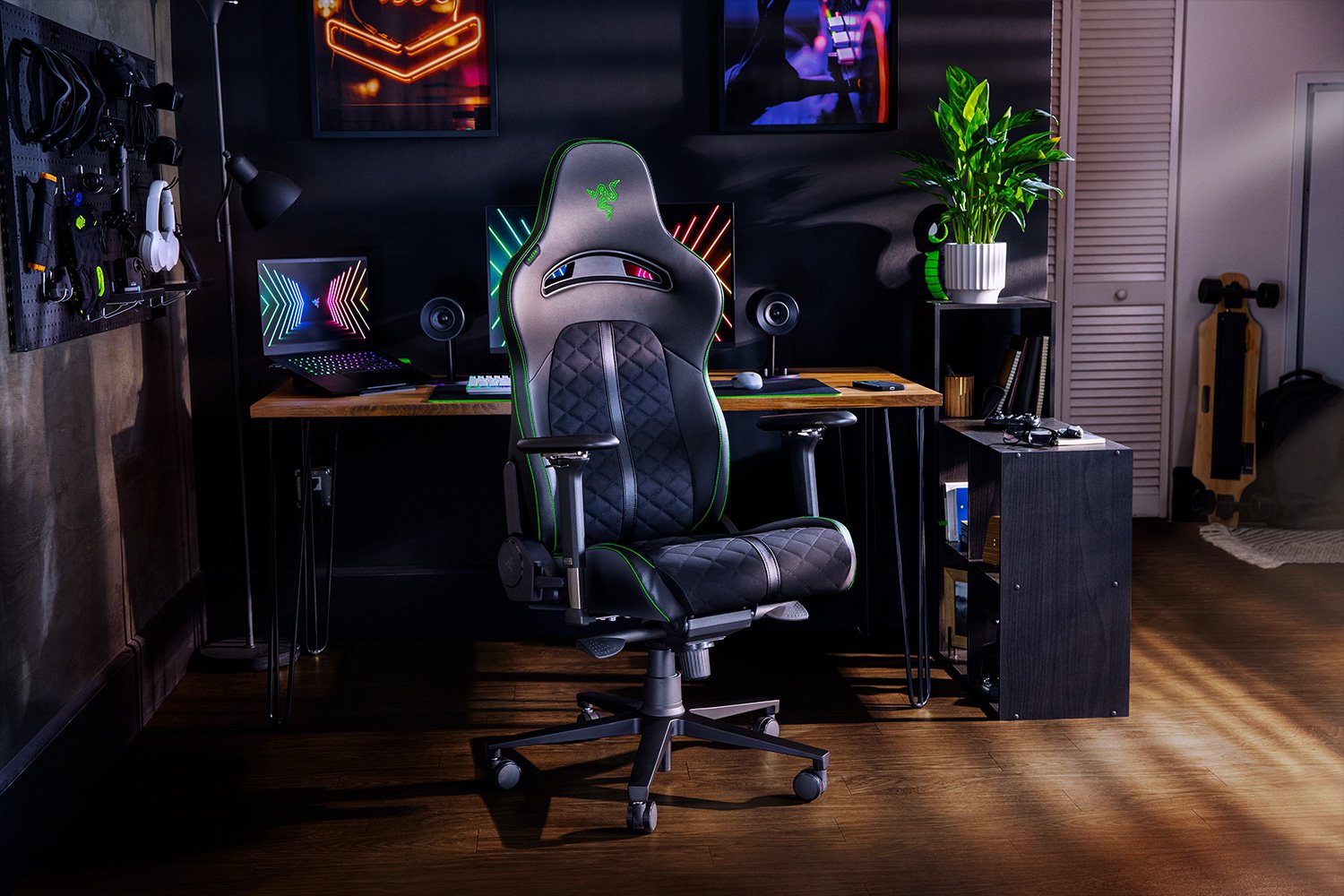 Razer Chaise Gaming Enki Black logo Green