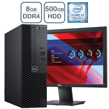 DELL Pc Complet OptiPlex 3060 SFF i3-8éme / 8GB 500GB + 22