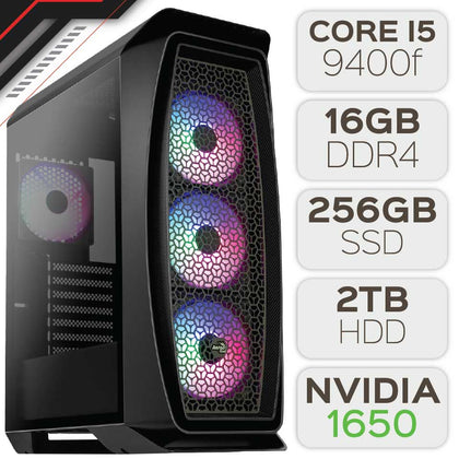 PC GAMER i5 9400F / 16GB DDR4 / 256GB SSD + 2TB HDD / NVIDIA GTX 1650