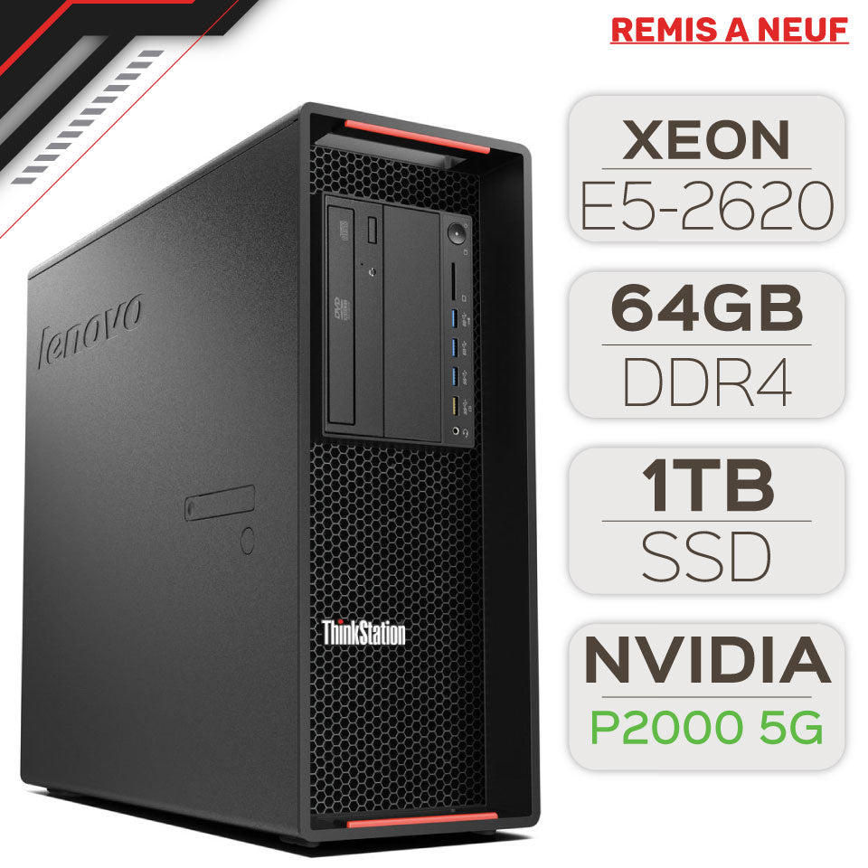Lenovo ThinkStation P700 Workstation XEON E5 2620 6th Gen - Nvidia Quadro P2000 (Remis à Neuf)
