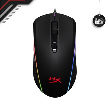 HyperX Pulsefire Surge - Souris Gamer Optique Filaire RVB, Capteur Pixart 3389 jusqu'à 16000 DPI, Ergonomique, 6 Boutons Programmables, Compatible Windows 10/8.1/8/7 - Noir